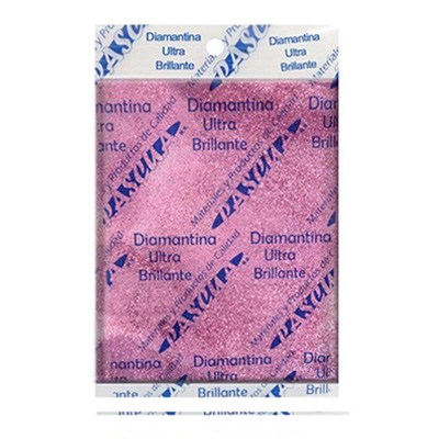 BOLSA DE DIAMANTINA G-FINO COLOR ROSA PASTEL DE 50 GRS. PASCUA