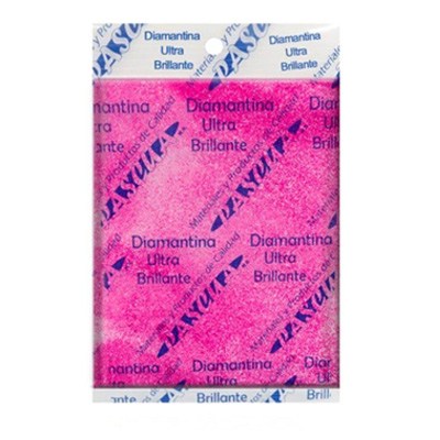 BOLSA DE DIAMANTINA G-FINO COLOR FUCSIA DE 50 GRS. PASCUA