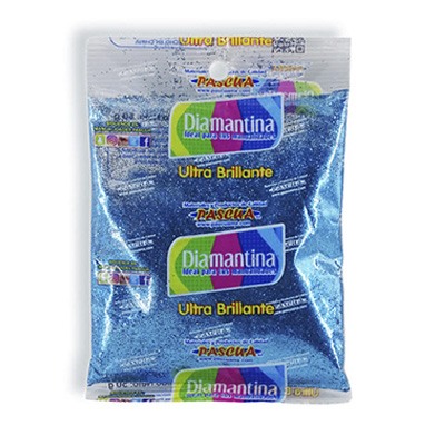 BOLSA DE DIAMANTINA G-FINO COLOR AZUL ELECTRICO DE 50 GRS. PASCUA