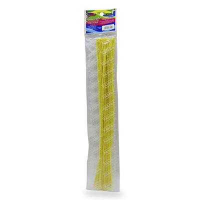 BOLSA CON CHENILLE (LIMPIAPIPAS) COLOR AMARILLO CANARIO CON 12 PIEZAS PASCUA