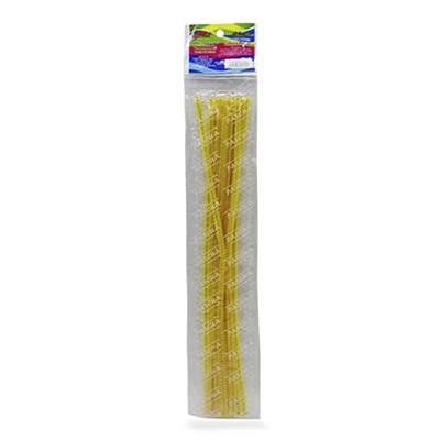 BOLSA CON CHENILLE (LIMPIAPIPAS) COLOR AMARILLO MANGO CON 12 PIEZAS PASCUA