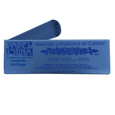 CIENTO DE PAPEL CHINA COLOR AZUL MARINO DE 50 X 70 CMS PASCUA