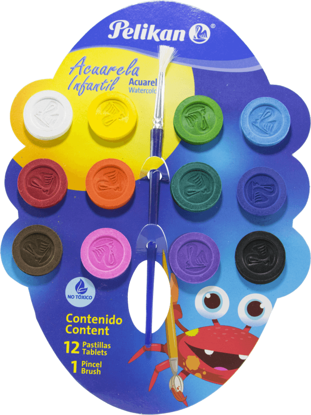 ACUARELA INFANTIL CON 12 COLORES PELIKAN