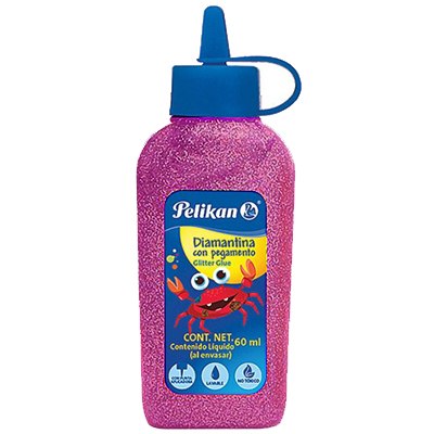 DIAMANTINA CON PEGAMENTO COLOR FIUSHA DE 60 ML PELIKAN
