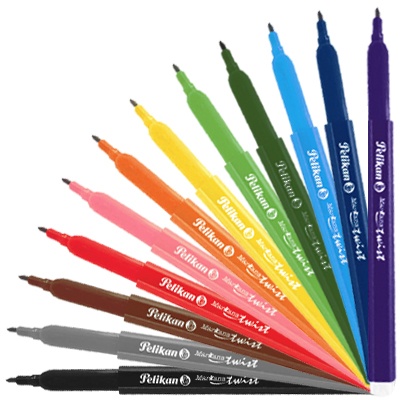 PLUMONES MARKANA TWIST CON 12 COLORES PELIKAN