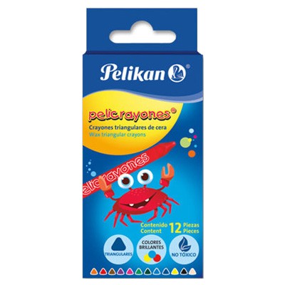 PELICRAYONES TRIANGULARES CON 12 COLORES PELIKAN