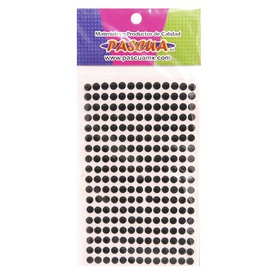 PIEDRAS ACRILICAS REDONDAS COLOR NEGRO DE 6 MM. PASCUA