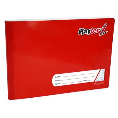 CUADERNO ITALIANO COSIDO DOBLE RAYA CON 100 HOJAS RAYTER
