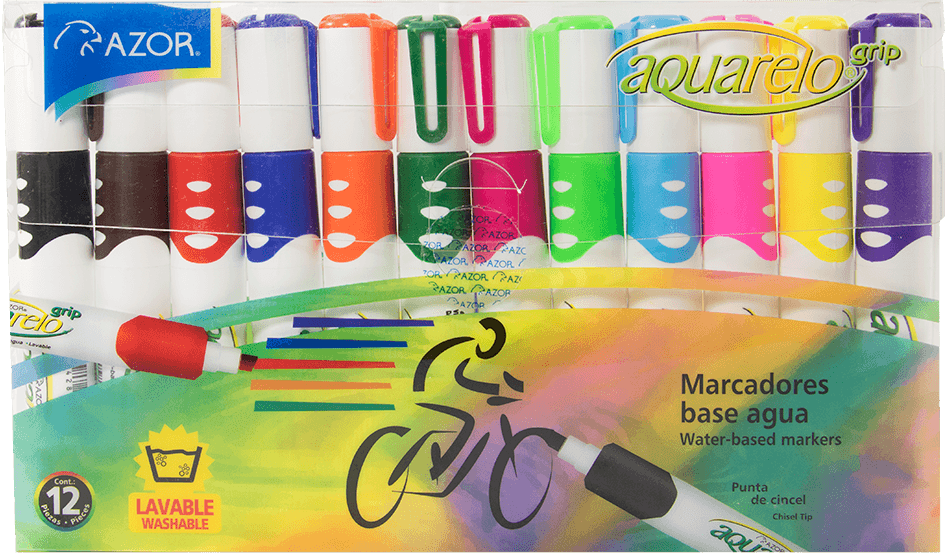 ESTUCHE DE MARCADORES DE AGUA AQUARELO C/12 PIEZAS (20012) MC. AZOR