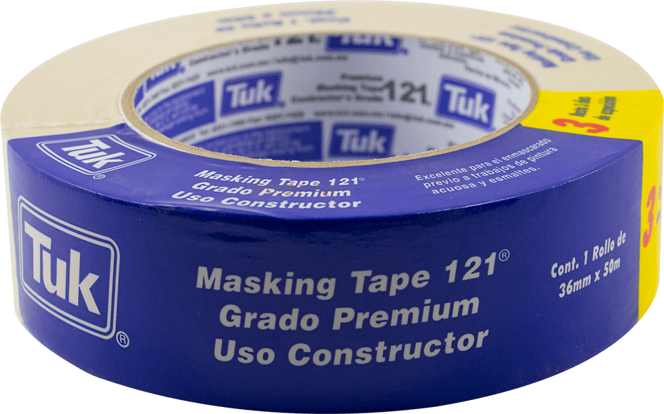CINTA ADHESIVA MASKING-TAPE MOD. 121 12MM X 50MTS MC. TUK