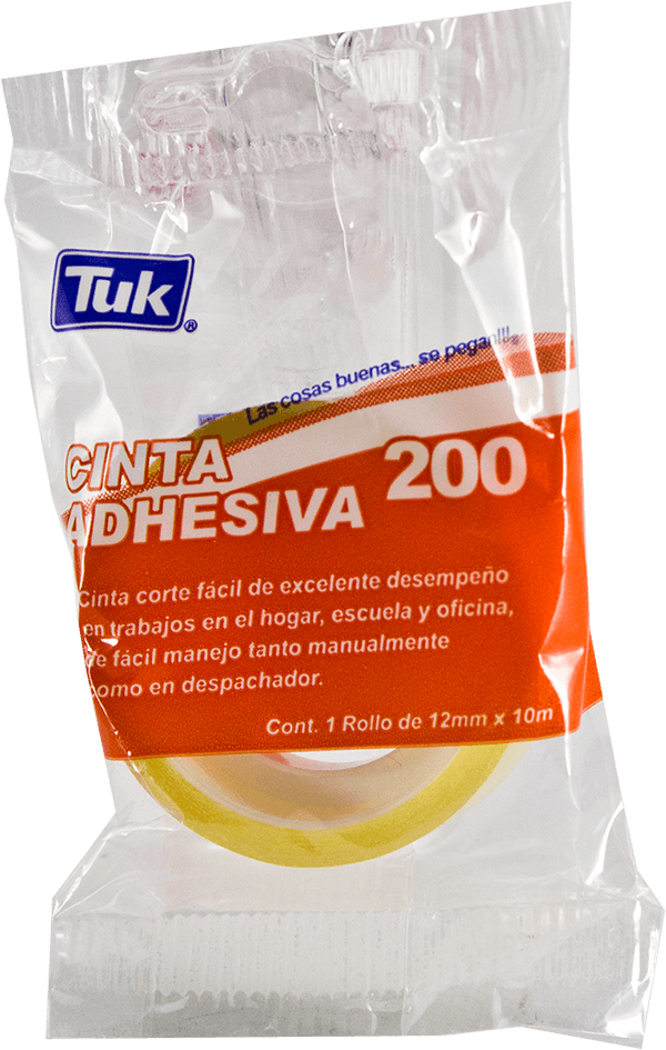 CINTA ADHESIVA TRANSPARENTE MOD. 200 12 MM X 10 MTS. MC. TUK