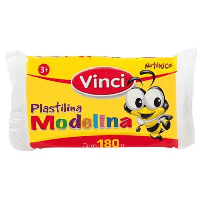 BARRA DE PLASTILINA MODELINA DE 180 GRS COLOR AMARILLO VINCI