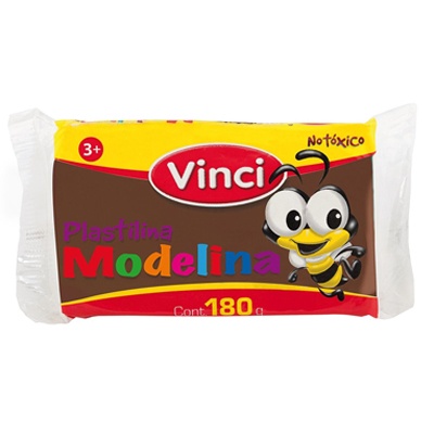 BARRA DE PLASTILINA MODELINA DE 180 GRS COLOR CAFE VINCI