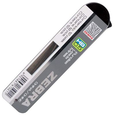 TUBO DE MINAS 0.5 MM HB CON 12 PUNTILLAS ZEBRA