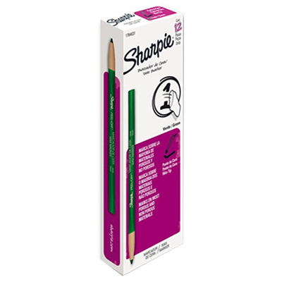 CAJA CON 12 MARCADORES DE CERA COLOR VERDE SHARPIE