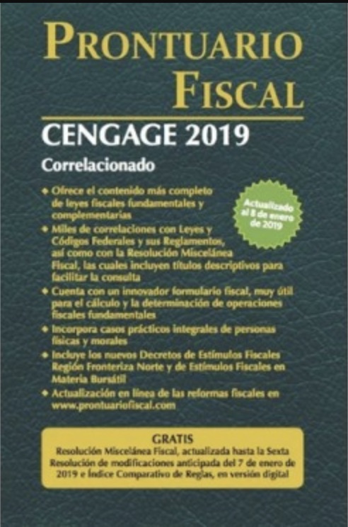 PRONTUARIO FISCAL CENGAGE 2019 +++
