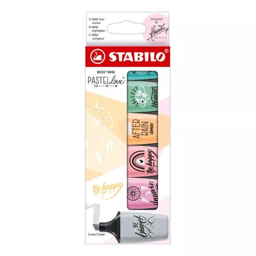ESTUCHE CON 6 MARCATEXTOS STABILO BOSS MINI COLORES PASTEL