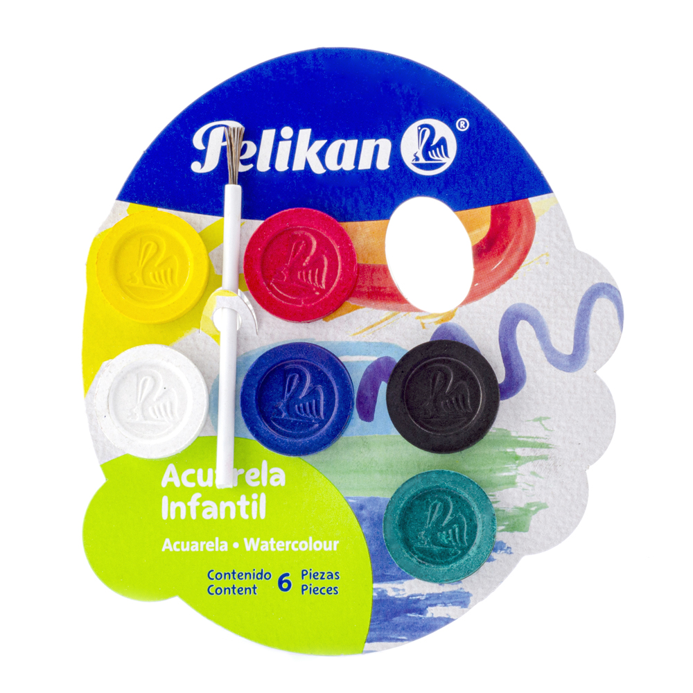 ACUARELA INFANTIL CON 6 COLORES PELIKAN