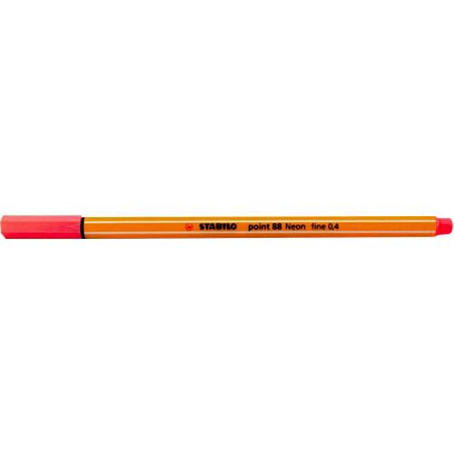 PLUMIN ROTULADOR STABILO POIN 88 P/FINO COLOR ROJO NEON