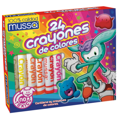 CAJA CON 24 CRAYONES LEON NORMAL MUSSA
